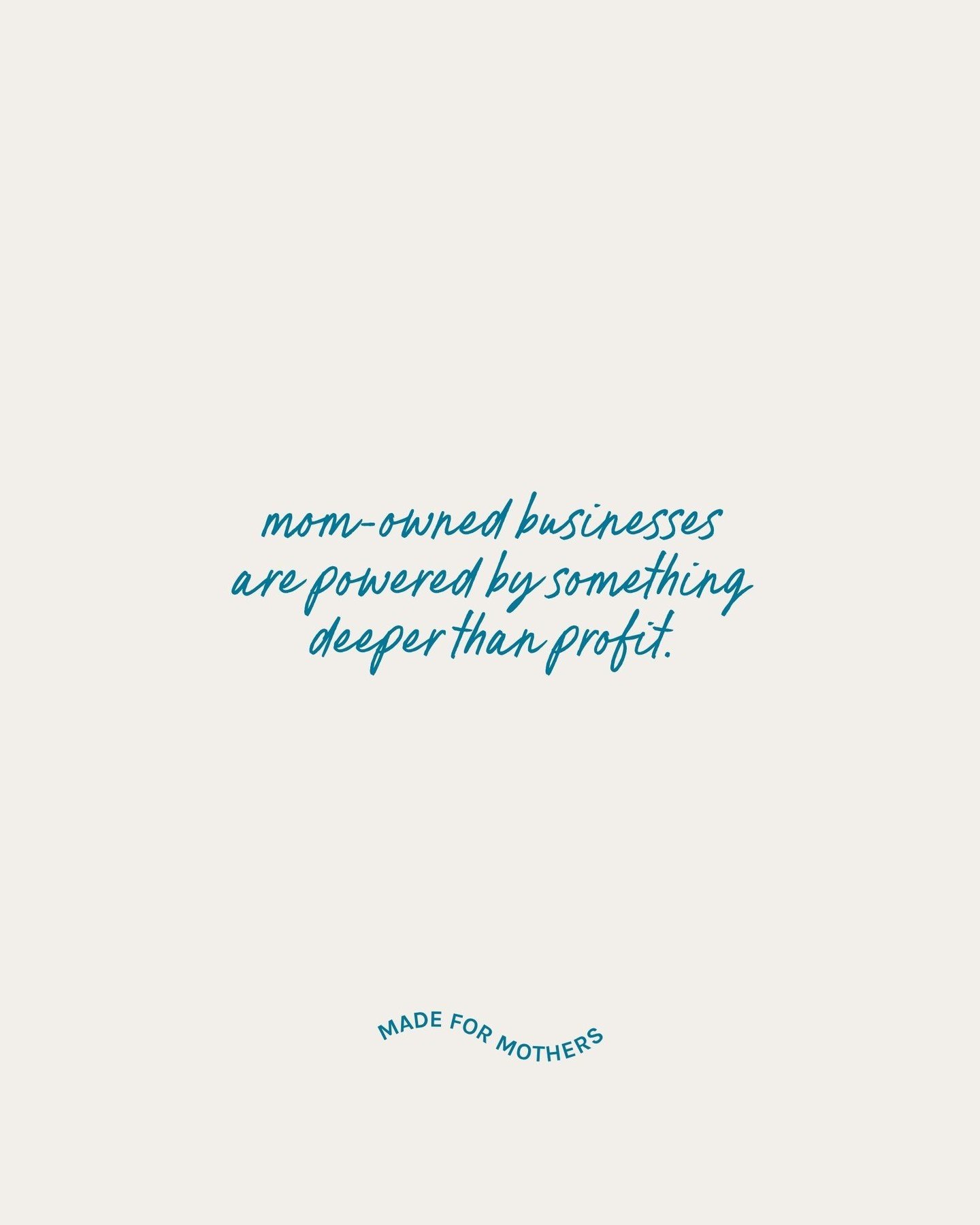 Mom owned businesses are powered by something deeper than profit. ⁠
⁠
They are powered by the babies watching from the other room. By the why that has a bedtime. By the initials in the business name that stand for her kids. By the laptop slamming shu