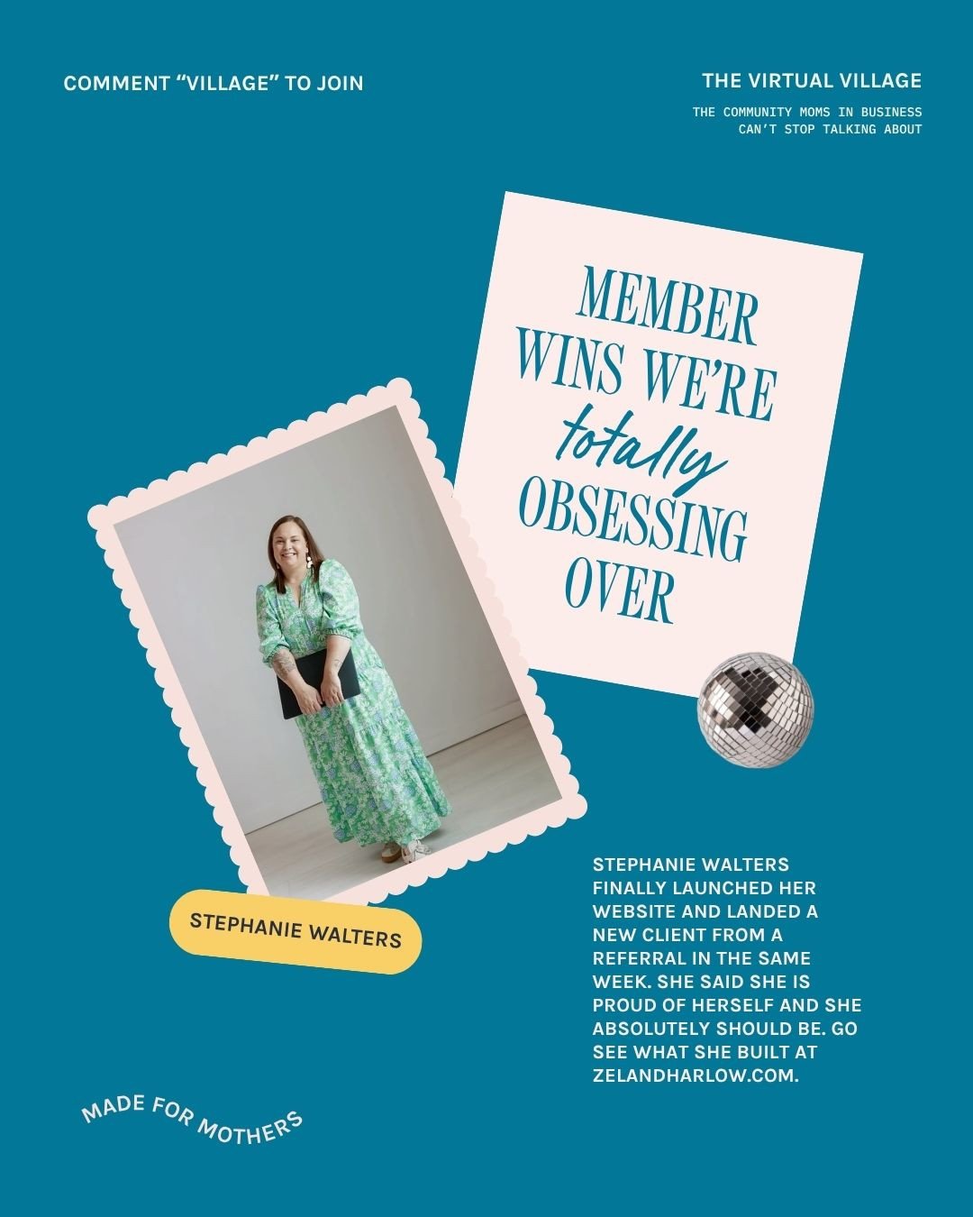 The MFM Member wins inside the Virtual Village that we cannot stop celebrating! 🪩⁠
⁠
Caitlin Hickle put in her notice. 🎉⁠
⁠
Caitie Cupples booked August before she even took July off. 👏⁠
⁠
Sydney Walden licensed the MFM X DFW chapter AND signed tw