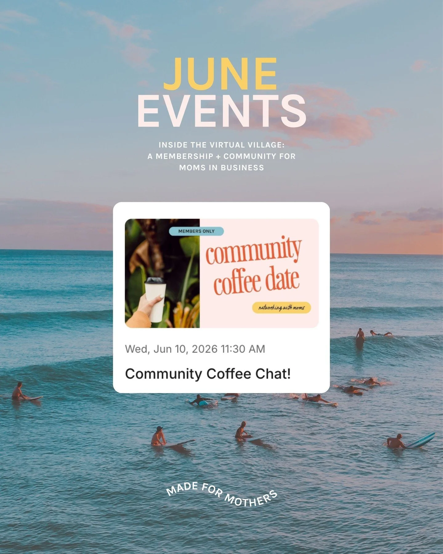 ☕️ Community Coffee Chat Today | Members Only 

One of the best parts of the Virtual Village?

Having a place to pop in, ask a question, share a win, or simply connect with other moms building businesses alongside you.

Join us today at 11:30 AM ET f