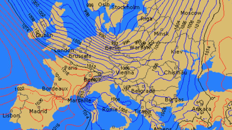 Pressuremap of europe