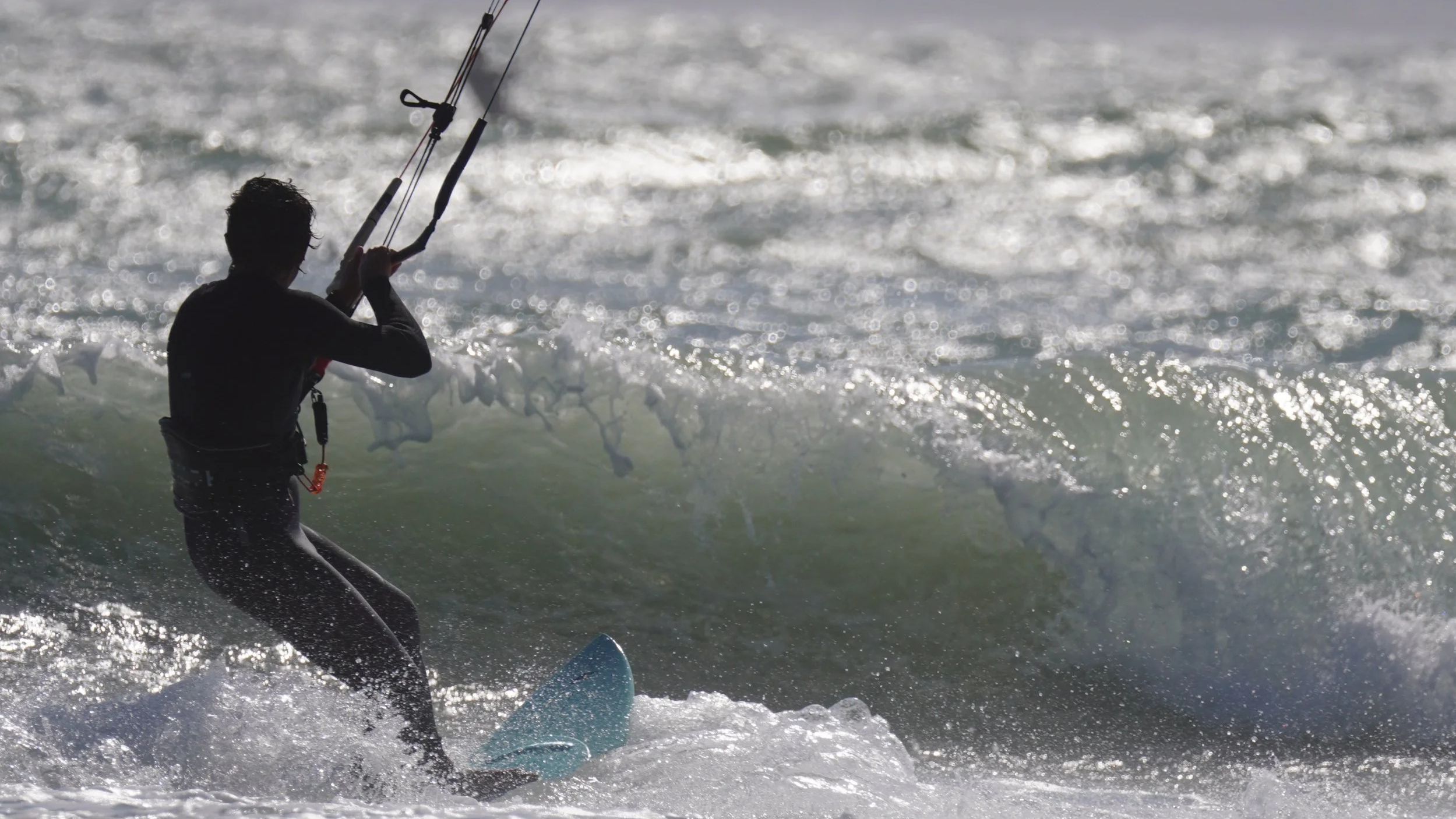 kitesurfer on a gusty day