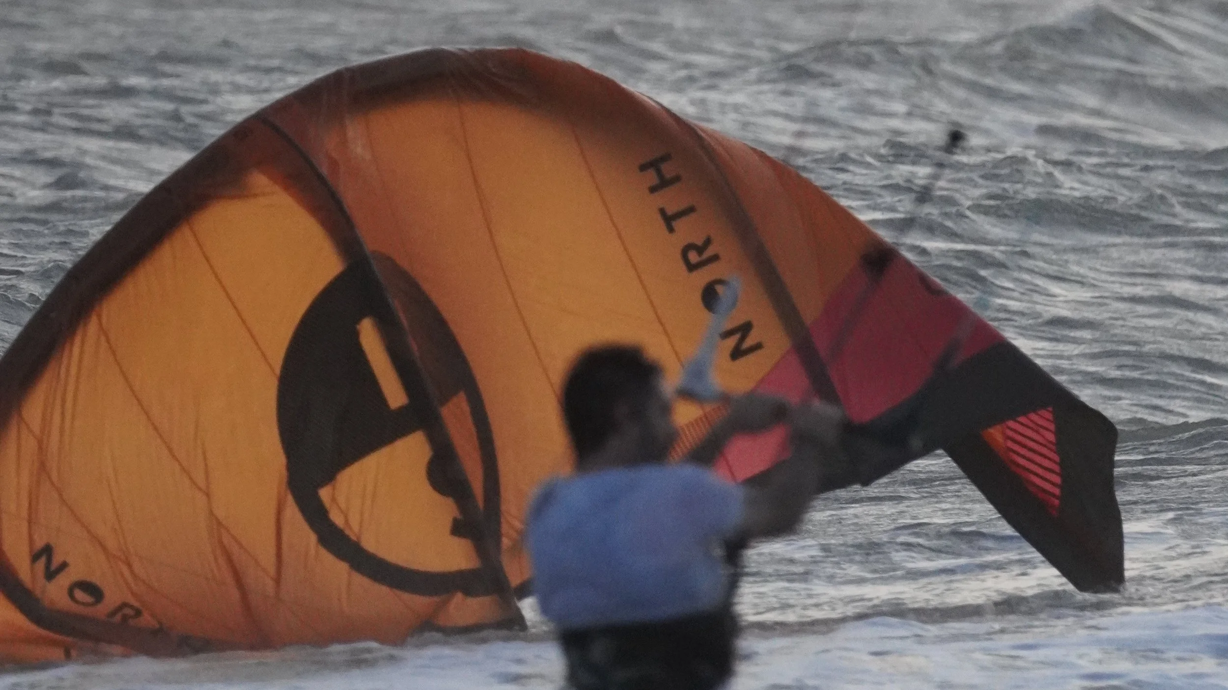 Inverted kite on the water