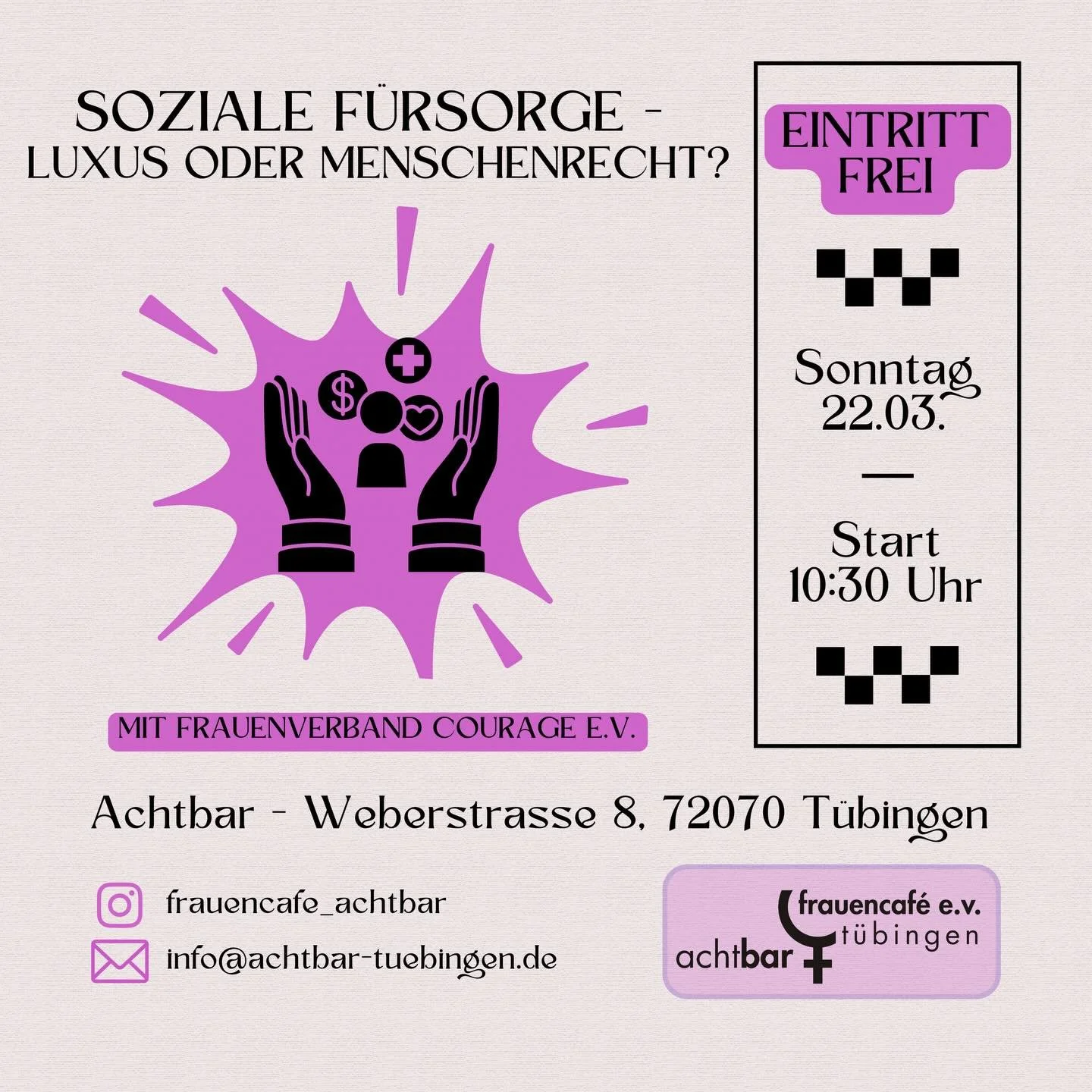 Soziale F&uuml;rsorge &ndash; &bdquo;Luxus oder Menschenrecht&ldquo;?
Brunch, Vortrag und Diskussion

Kommunen stehen vor wachsenden Aufgaben bei gleichzeitig knapper werdenden finanziellen Ressourcen. Aktuelle Sparvorschl&auml;ge betreffen zentrale 
