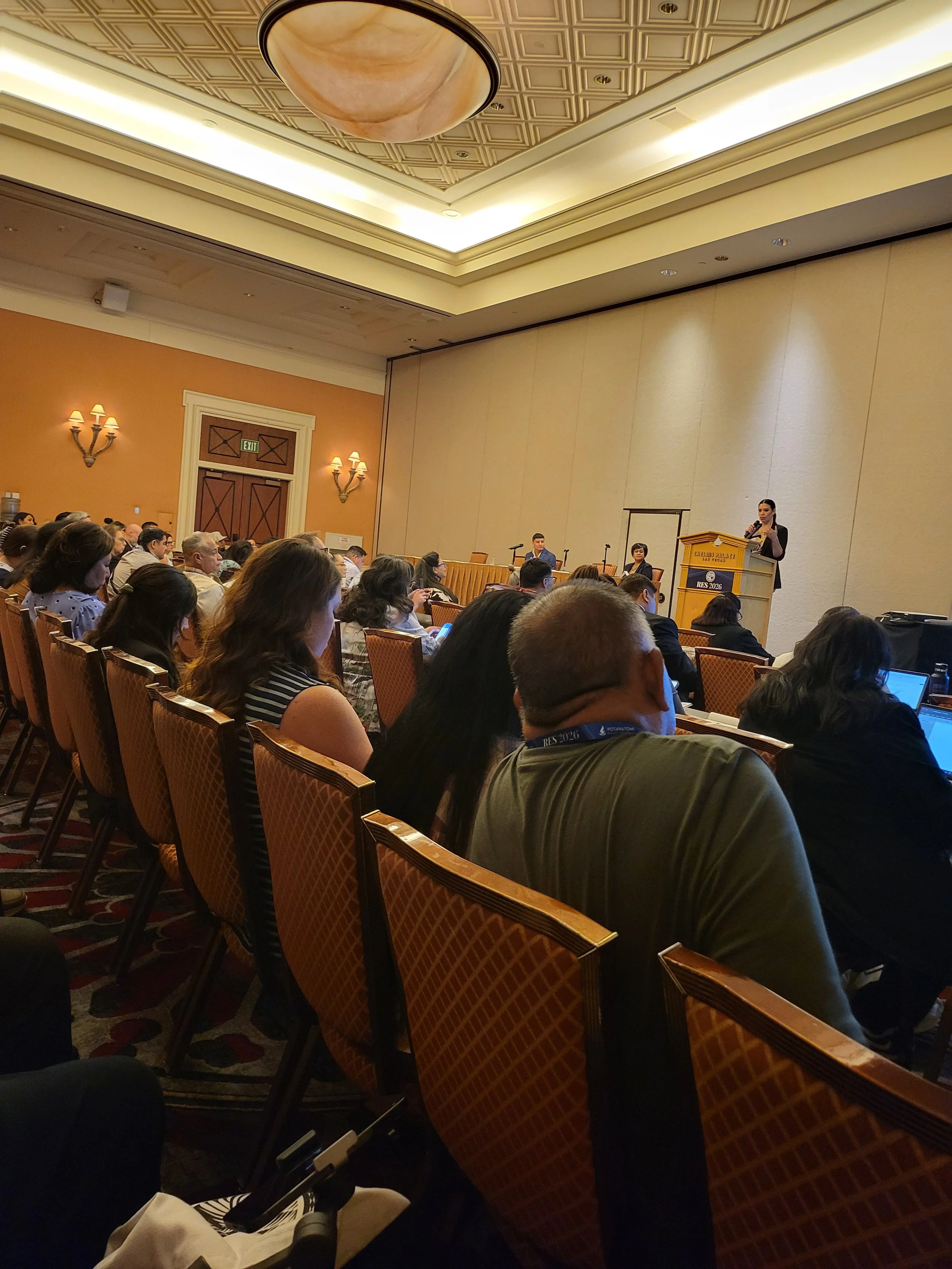 Onawa Haynes, CEO of the Tribal Funding Registry, leading a session on grant funding for Tribal communities