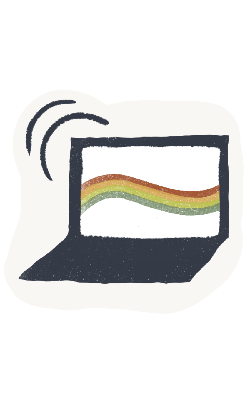 A Native American hand-drawn laptop