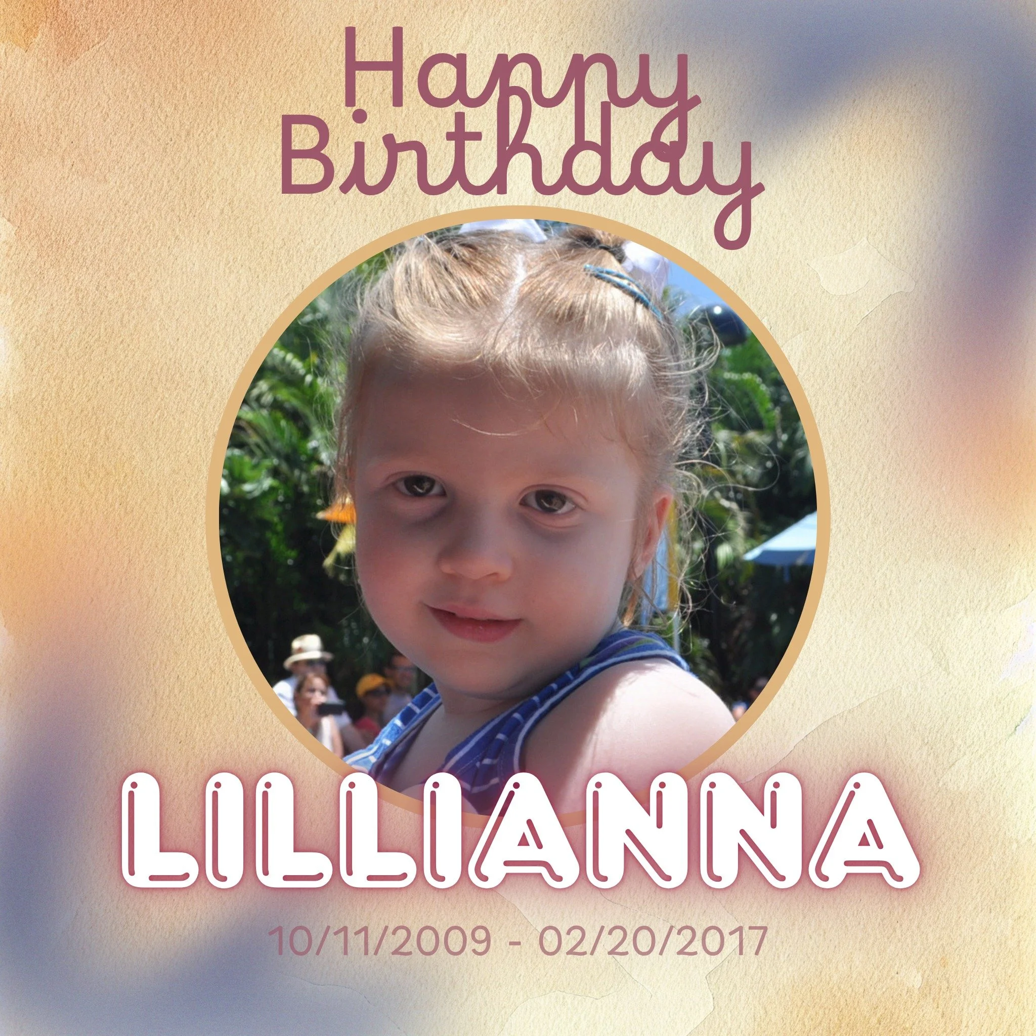 In memory of Lillianna on her birthday, remember her by doing a random act of kindness (or many!) 💛