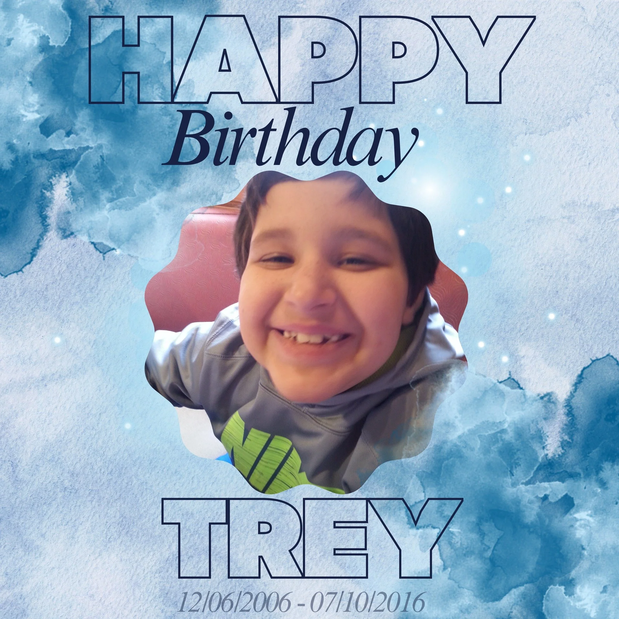 In honor of Trey's 19th birthday today, there is a blood drive being held in his memory. Feel free to walk-in today at Hillcrest Methodist Church downtown from 9am-2pm💙