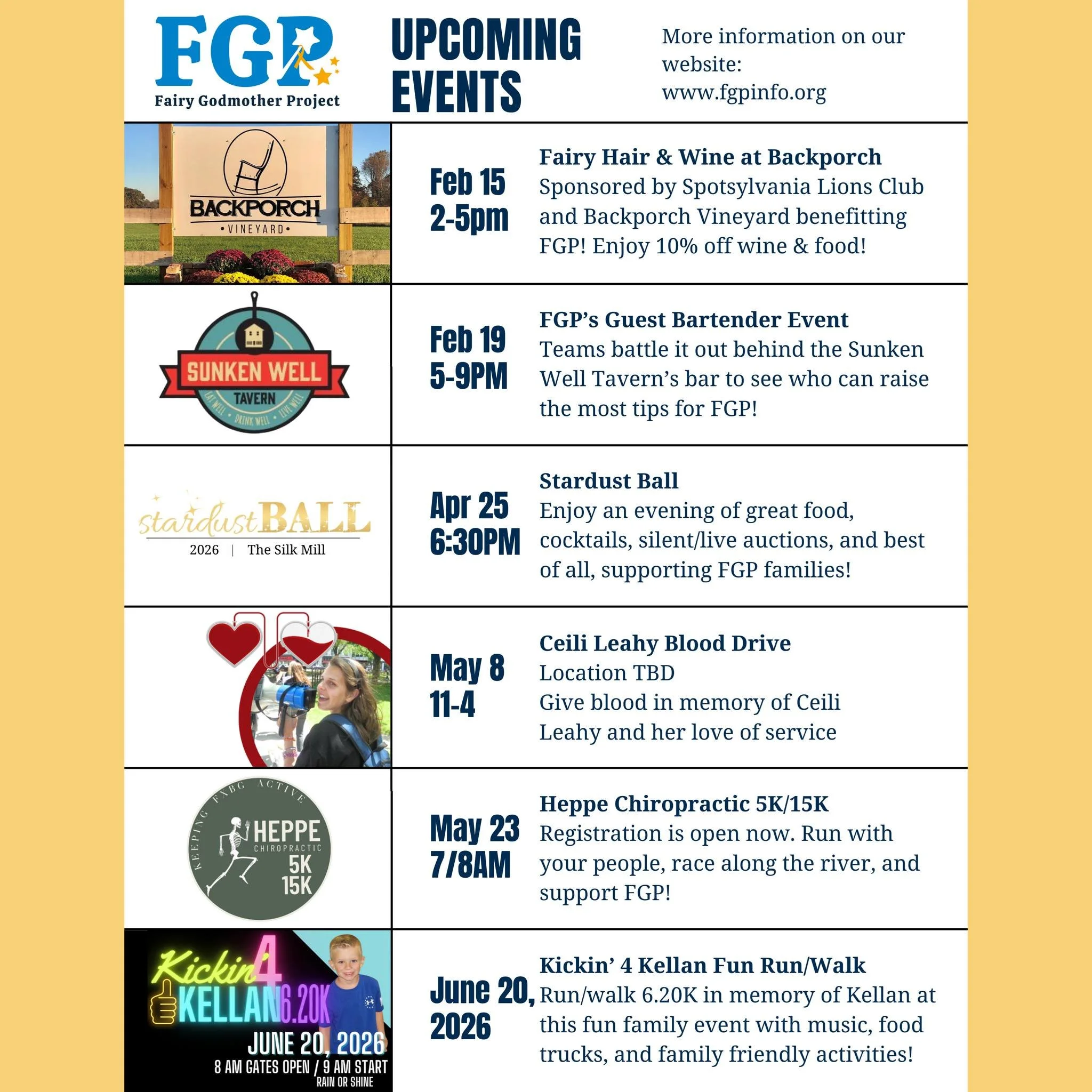 So much going on the first half of 2026! Mark your calendars! 🗓💛