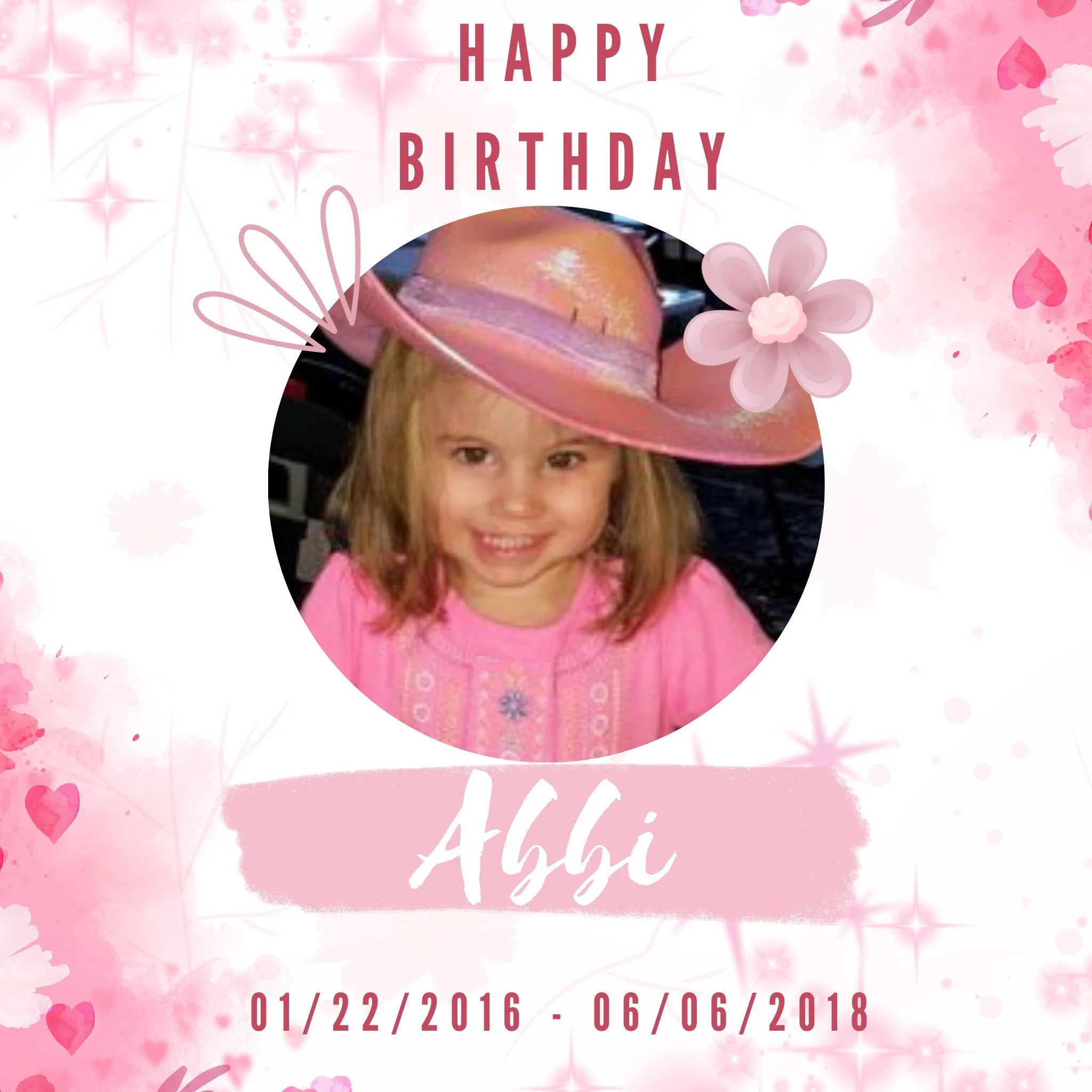 Abbi's family would like you to remember their girl by doing random acts of kindness today 💗🌸