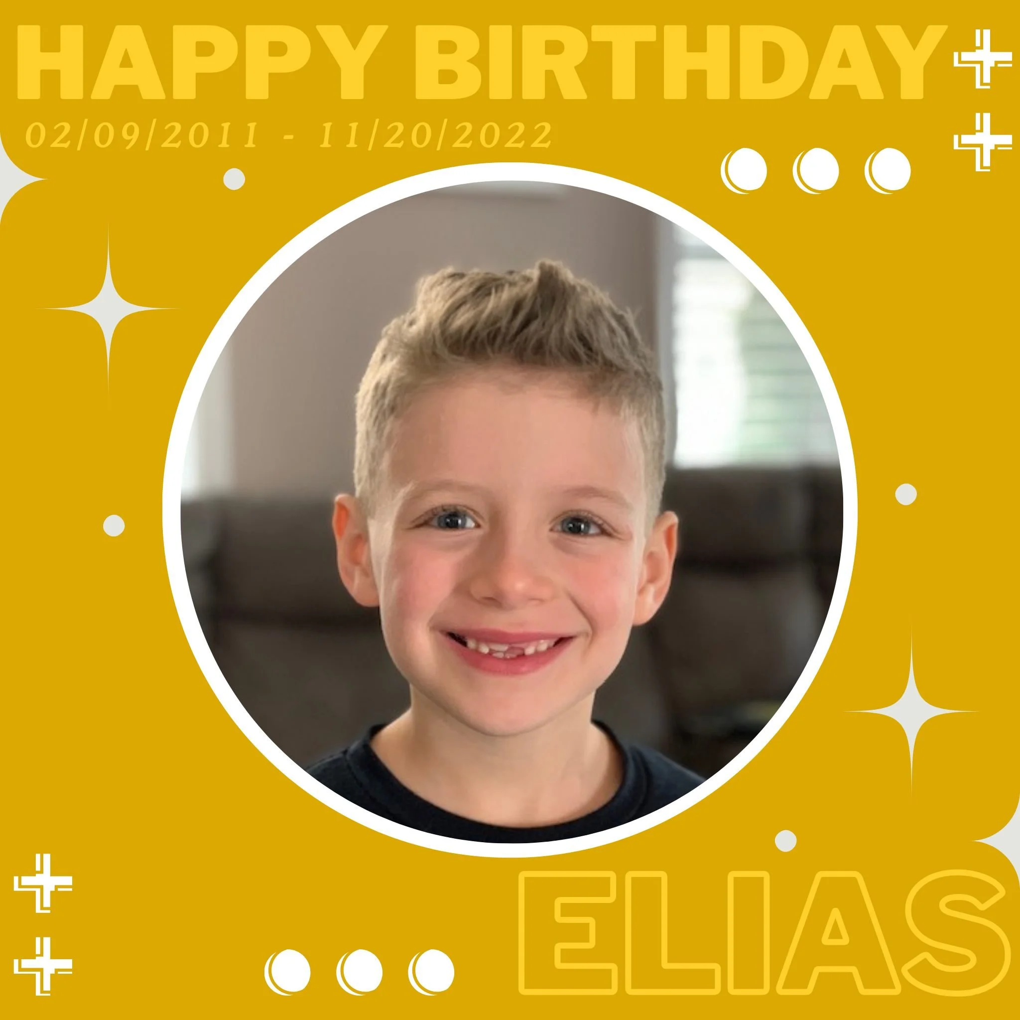 To remember Elias on his birthday his family, would love for you to do Random Acts of Kindness (RAK) in his memory. Please share your RAK here 💛