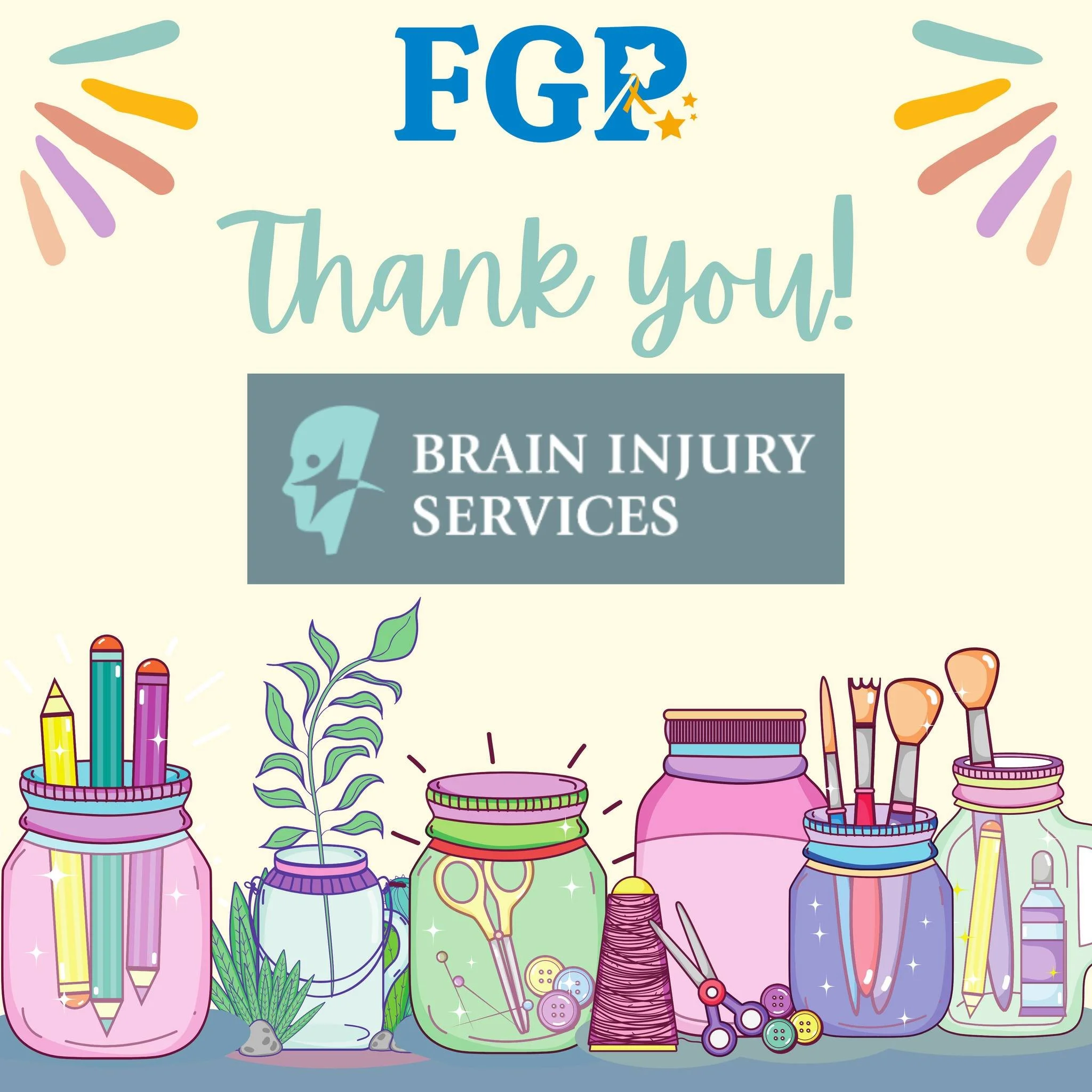Thank you to Fredericksburg Brain Injury Services for planning and donating craft projects this month for FGP families! These crafts are great for kids to do in the hospital or at home with siblings/ family! Simple things like this can make a big dif