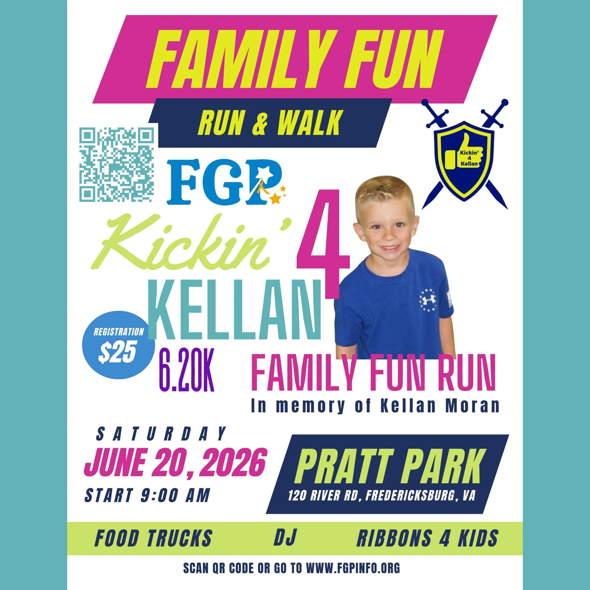 Join Kellan's family for the 3rd Annual Kickin&rsquo; 4 Kellan 6.20K, held on what would have been Kellan&rsquo;s 12th birthday. Each step honors his life and helps support families facing pediatric cancer, reminding them they are not alone. Kellan&r