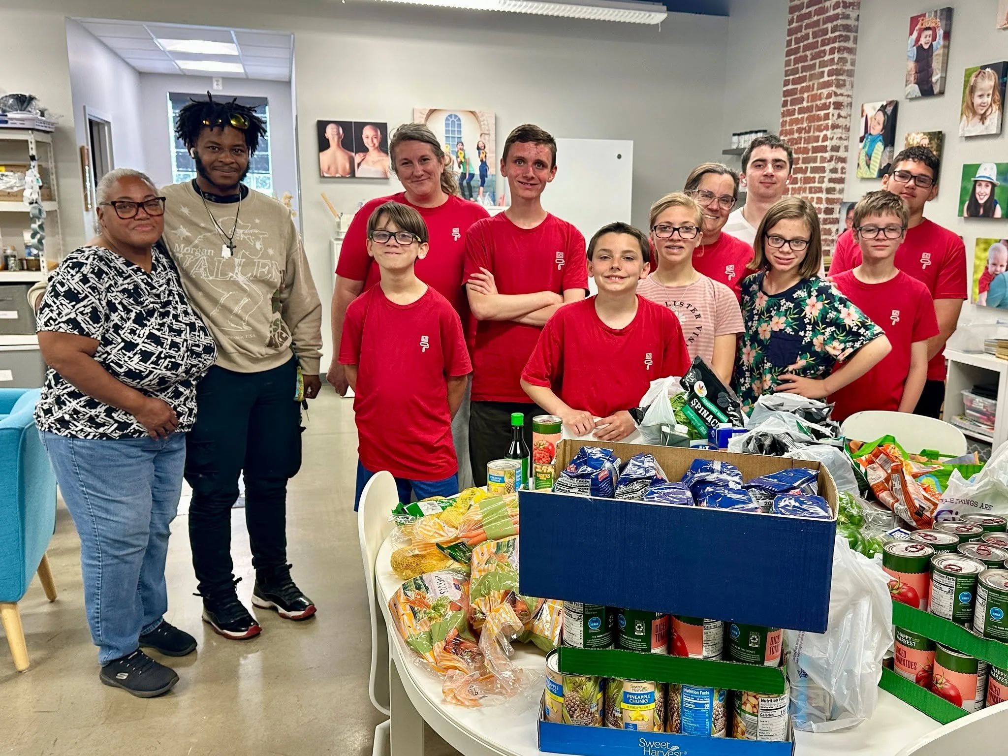 When these faces come through the door with wagons full of groceries, you can't help but smile! Thank you Lifepoint Church for providing the groceries that volunteers will use tomorrow night to make meals for FGP families! 💛