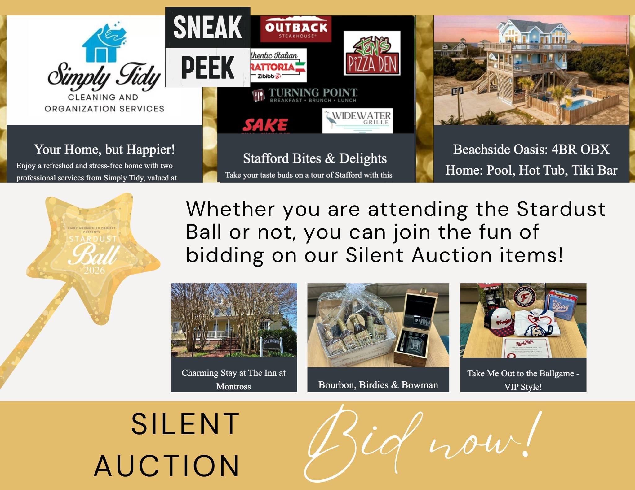 An easy way to support FGP and get some amazing items.. the Stardust Ball Silent Auction! Bidding is happening now! www.bit.ly/FGPsilentauction