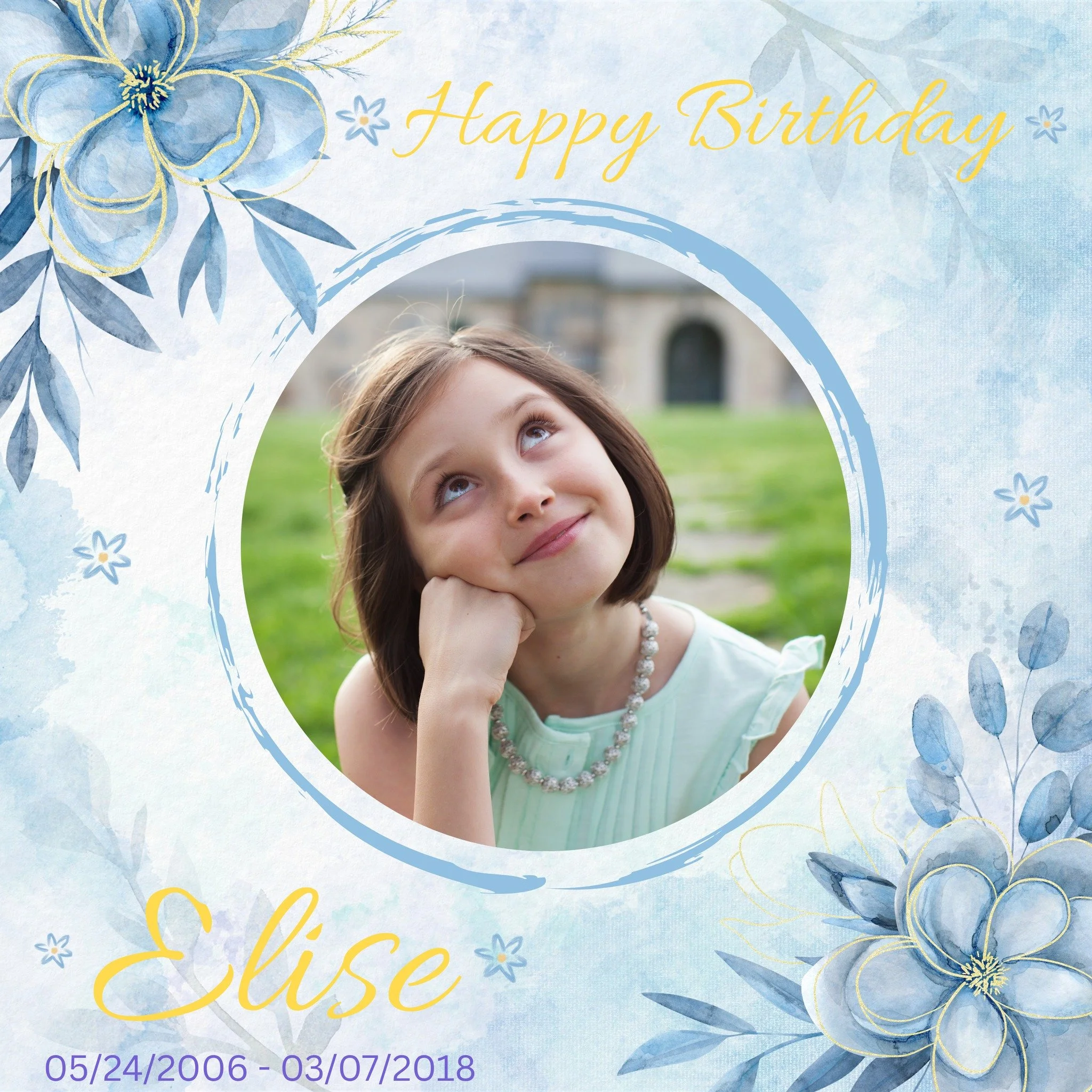 Light a candle today to help Elise's family remember her on her birthday 💜💛