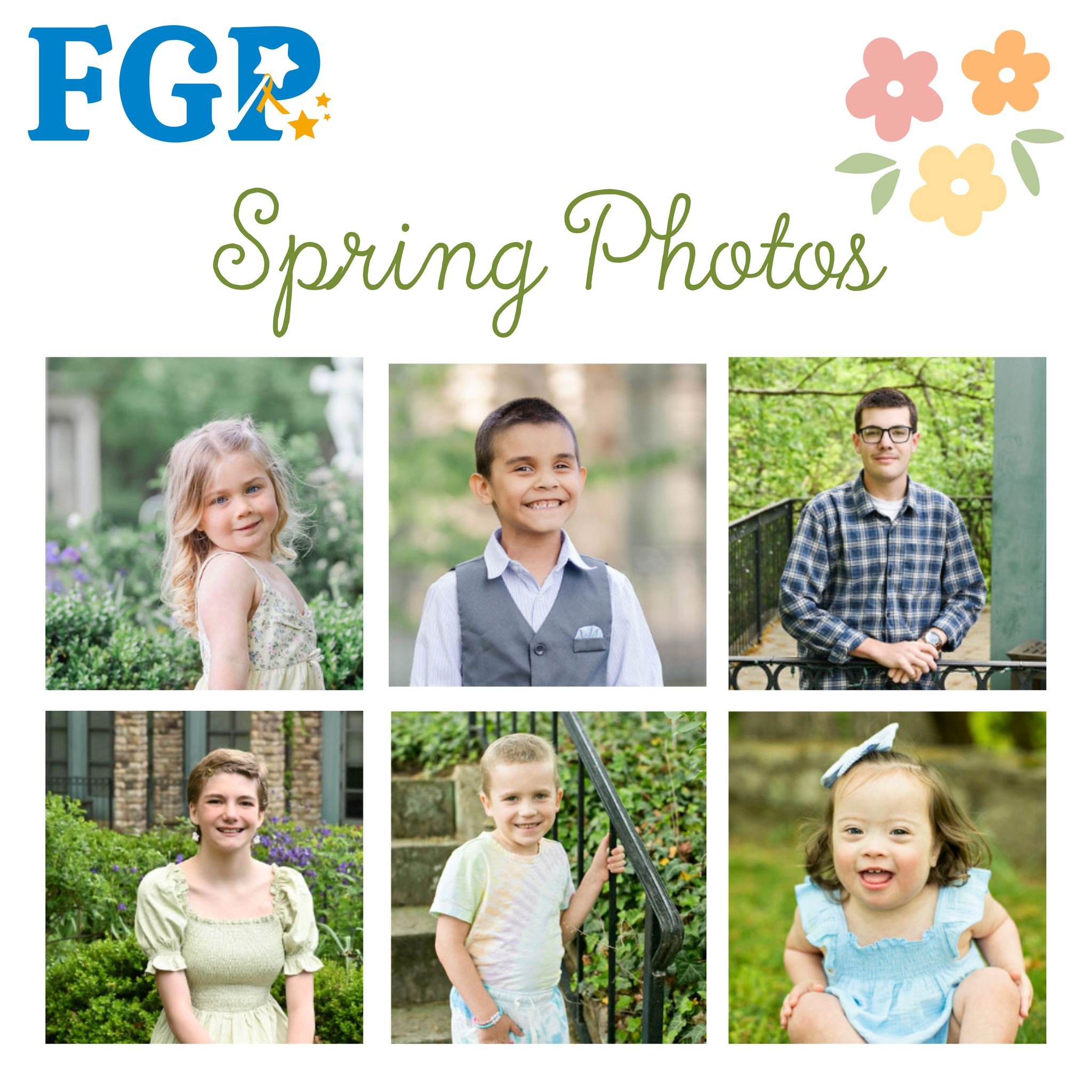 The spring portraits are in! We wanted to share a few photos of FGP kids that we have permission to post. 💛 We are so grateful to FGP volunteer photographers and to Gari Melcher's Home &amp; Studio- without them, we couldn't make this happen twice a