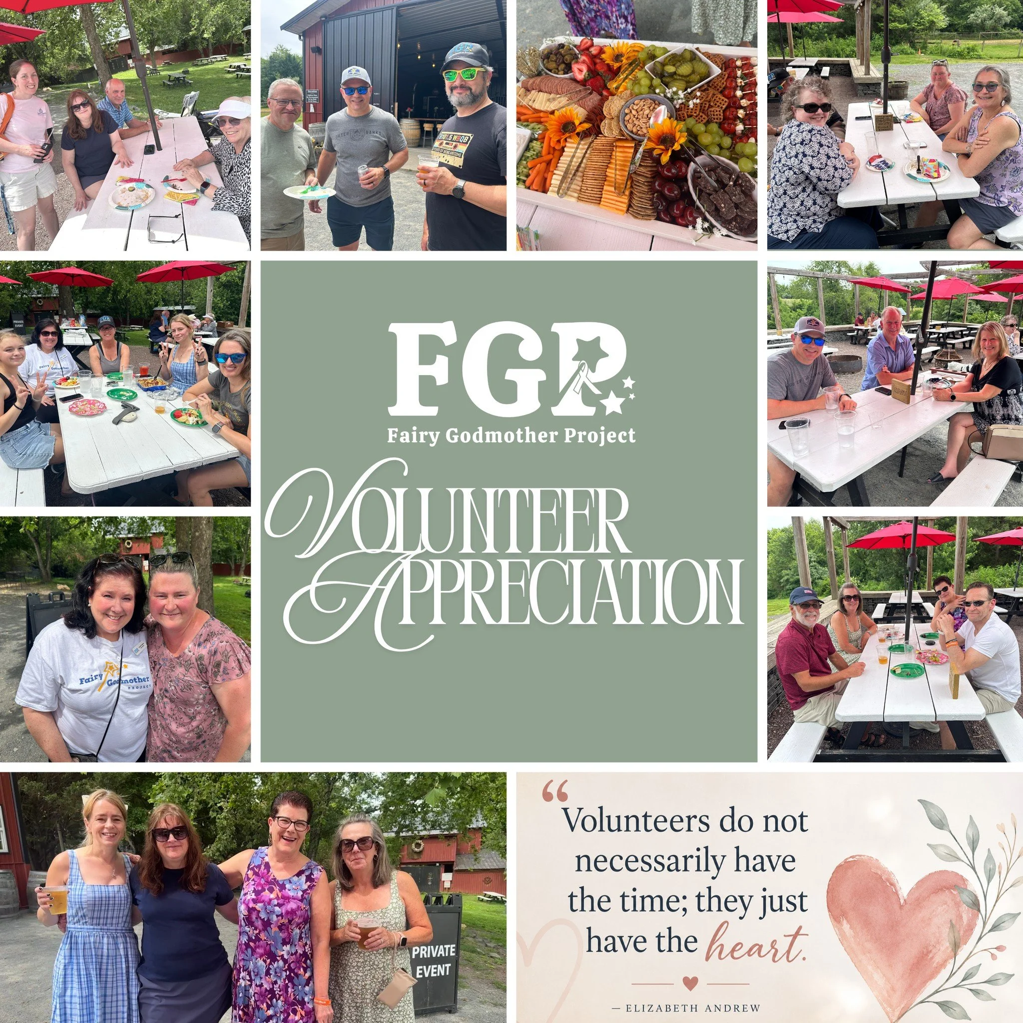 This past weekend, we celebrated our incredible volunteers at our Summer Volunteer Appreciation event at Wilderness Run Vineyards!

FGP could not carry out our mission without the dedicated volunteers who give their time and talents to support famili