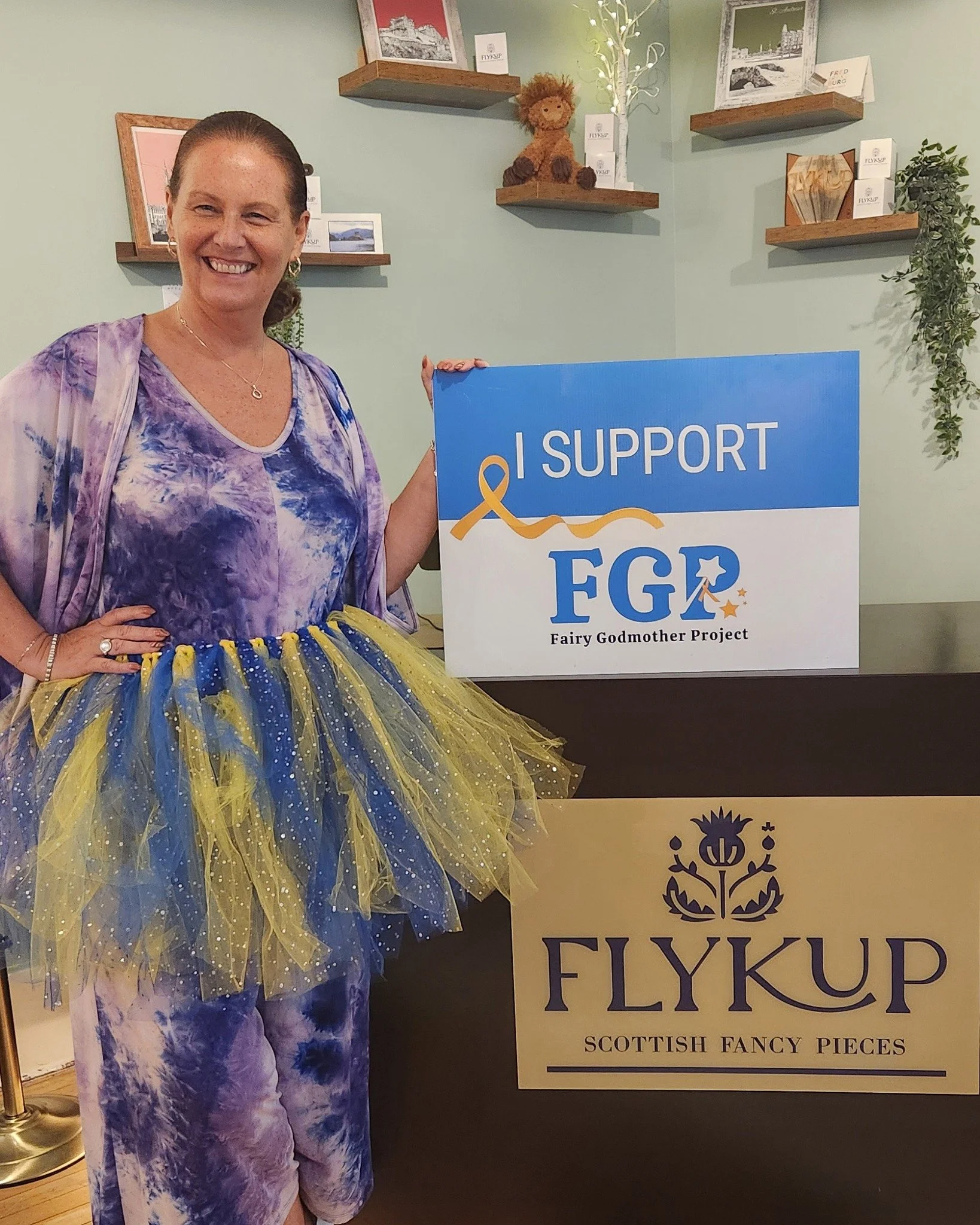 A little Scottish flair meets tutu flair at Flykup - Scottish Fancy Pieces! 💛 We're grateful to have this downtown Fxbg business joining our tutu campaign and showing support for local pediatric cancer families. Founded by Aberdeen, Scotland native 