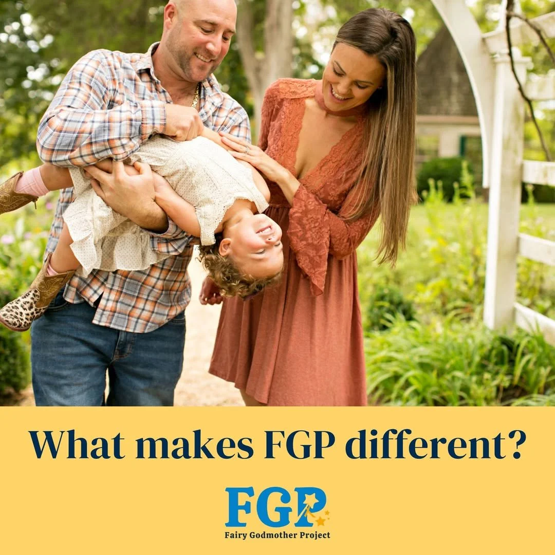How is Fairy Godmother Project different from other organizations? 💛

Our focus is on the parents of children facing cancer. We try to ease the day-to-day burdens parents face so they can spend less time worrying about everyday responsibilities and 