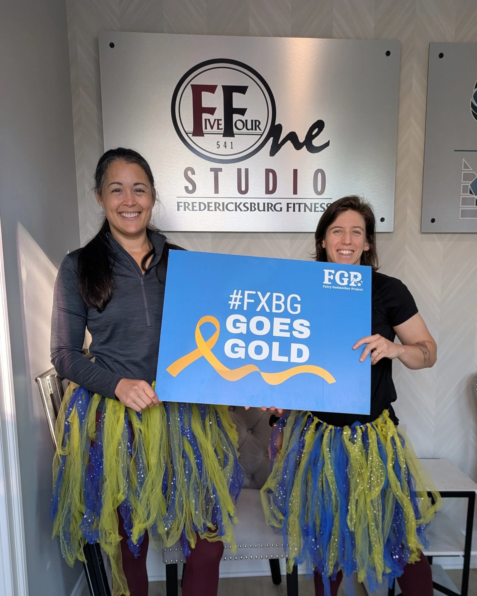 Fredericksburg Fitness Studio is flexing their support for childhood cancer awareness! 💛 This locally owned fitness studio offers personal training and small group fitness in a supportive, welcoming environment focused on helping people become stron