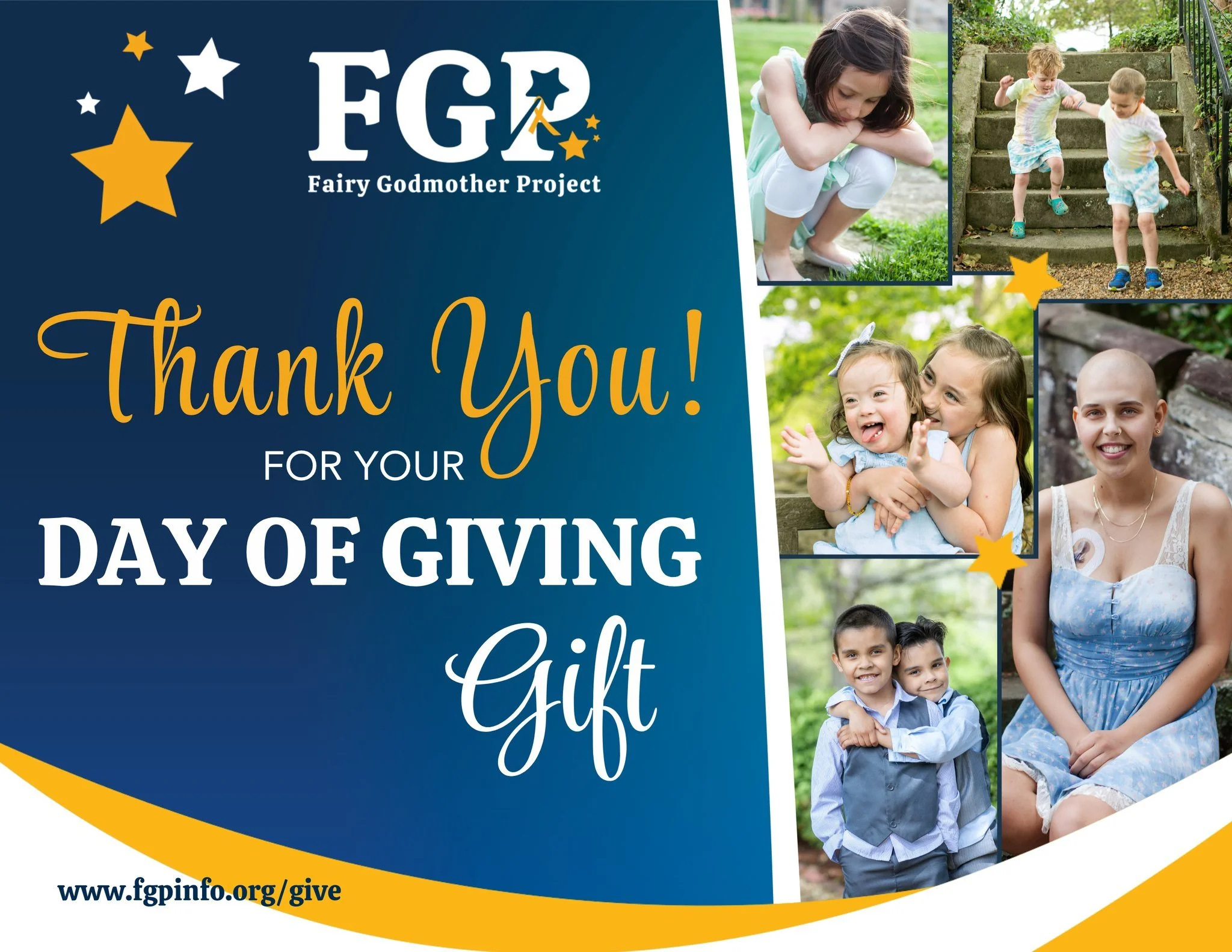 The numbers are in, and YOU DID IT! 💛 Thanks to this incredible community, we surpassed our Day of Giving goal and raised $35,650.59 for FGP families!

Every donation, match, share, and person who helped spread the word made this possible. $35,650.5