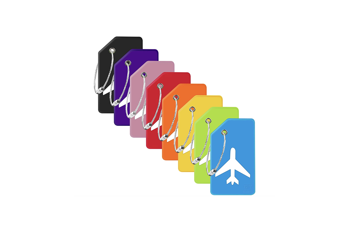 Luggage Tags – brightly colored for spotting your bag instantly!