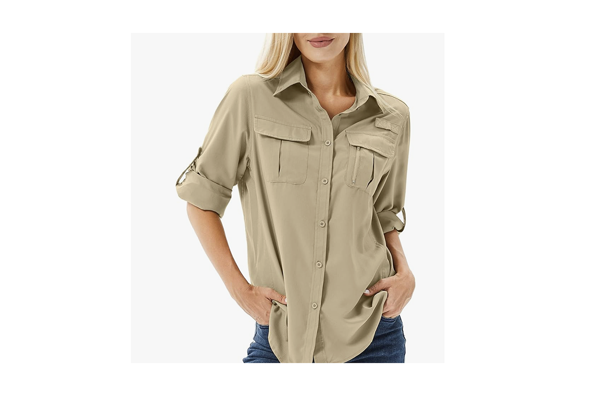 UV Moisture Wicking Safari Shirt - Tan