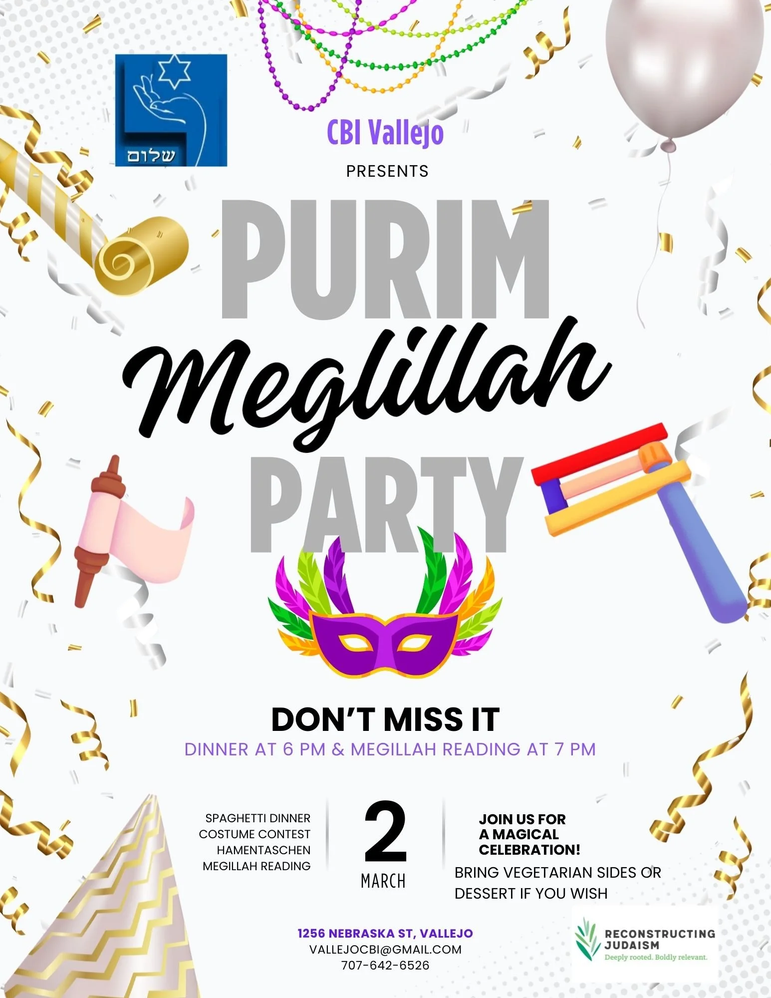 Purim Party and Megillah Reading