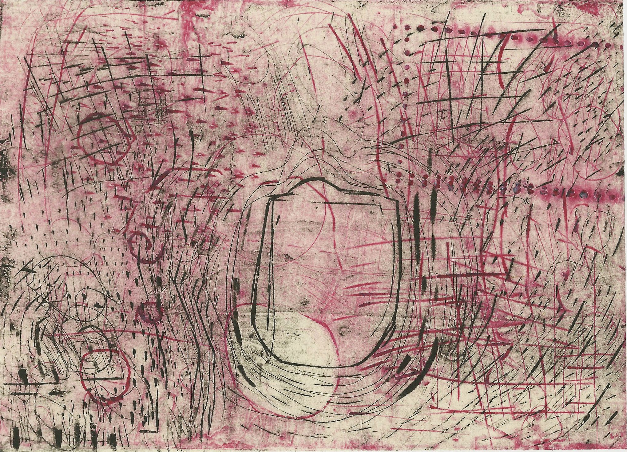 Missing where the Seeds Flew”. 1/1. Collagraph. Chine Colle. Print size: 5” x 7”. Paper size: 9.5" x 11". 2024. $125.00. 