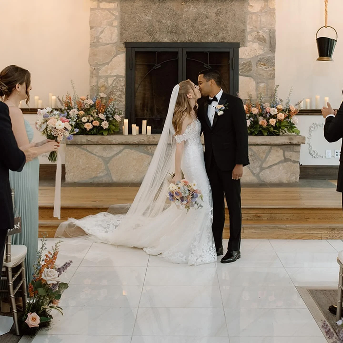 More from summer garden pastel wedding. 

Venue  @ancaster_mill 
photo @goldenhourphotoco_team 
HMUA @freebirdbeautyco