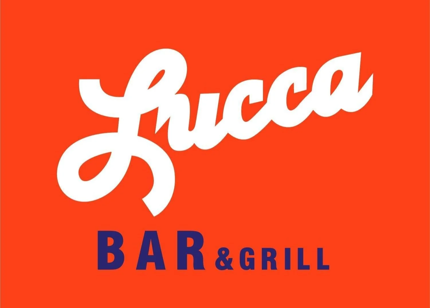 Logo of Succo Bar & Grill with the word 'Succo' in large white cursive text on an orange background, and 'BAR & GRILL' in smaller blue capital letters underneath.
