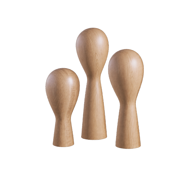 Set of Wooden Heads