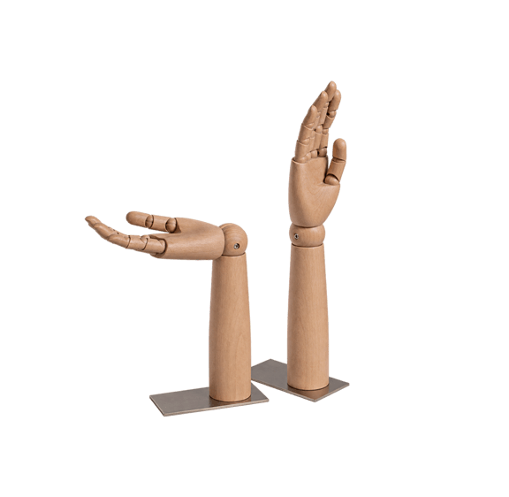 Articulated Wooden Hand 90-degree bend