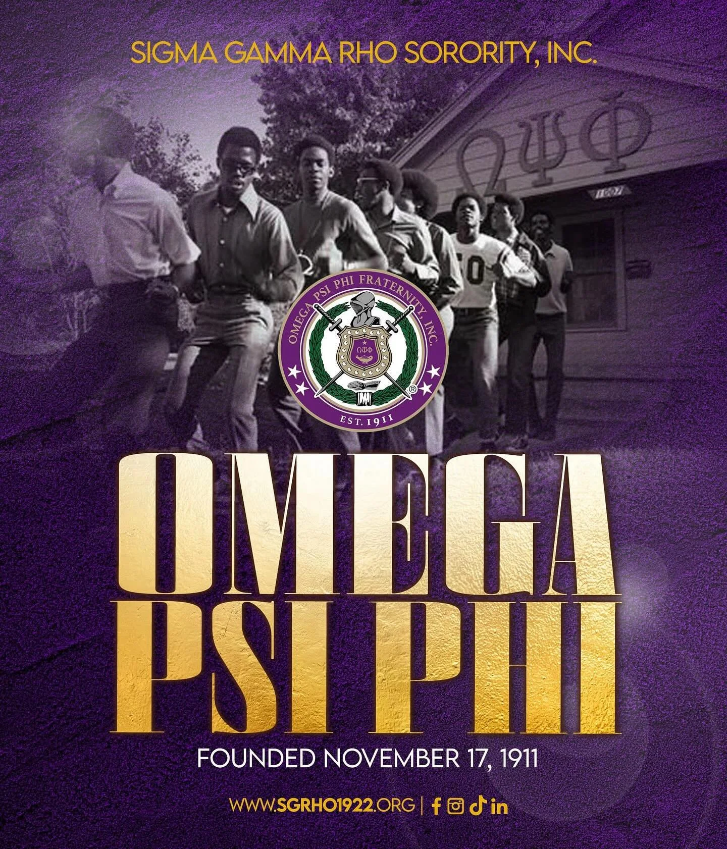 Happy Founders&rsquo; Day to the Men of Omega Psi Phi Fraternity, Incorporated from the Greater Women of Sigma Gamma Rho Sorority, Incorporated. 

#onesigma #omegapsiphi #sigmagammarho #sgrho #sgrho1922