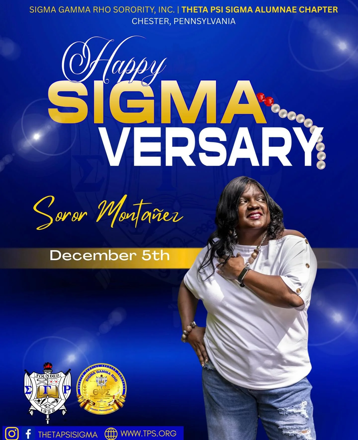 Happy Sigmaversary to our very own Charter Member Soror Monta&ntilde;ez and Soror Ellis who celebrated 29 years in Sigma yesterday!! 💛💙

We honor and celebrate your unwavering commitment and love for Sigma!