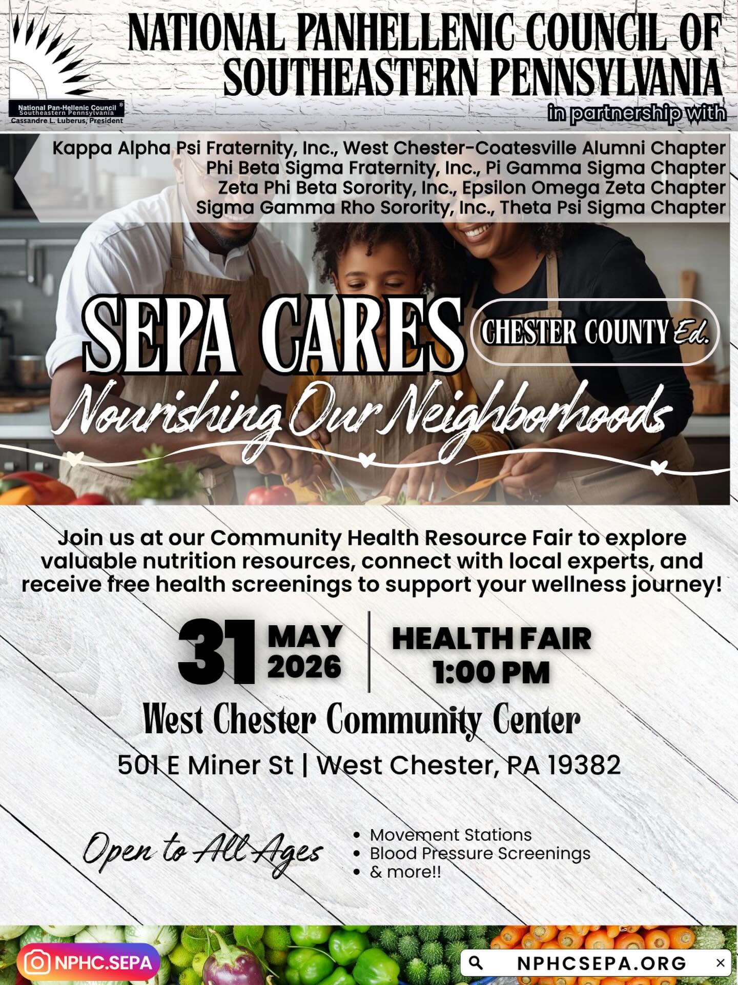Join us for the SEPA Cares: Nourishing Our Neighborhoods Health Fair on Saturday, May 31! 💚✨

Come out and connect with local organizations, access valuable health and wellness resources, receive free screenings, and enjoy a day focused on strengthe