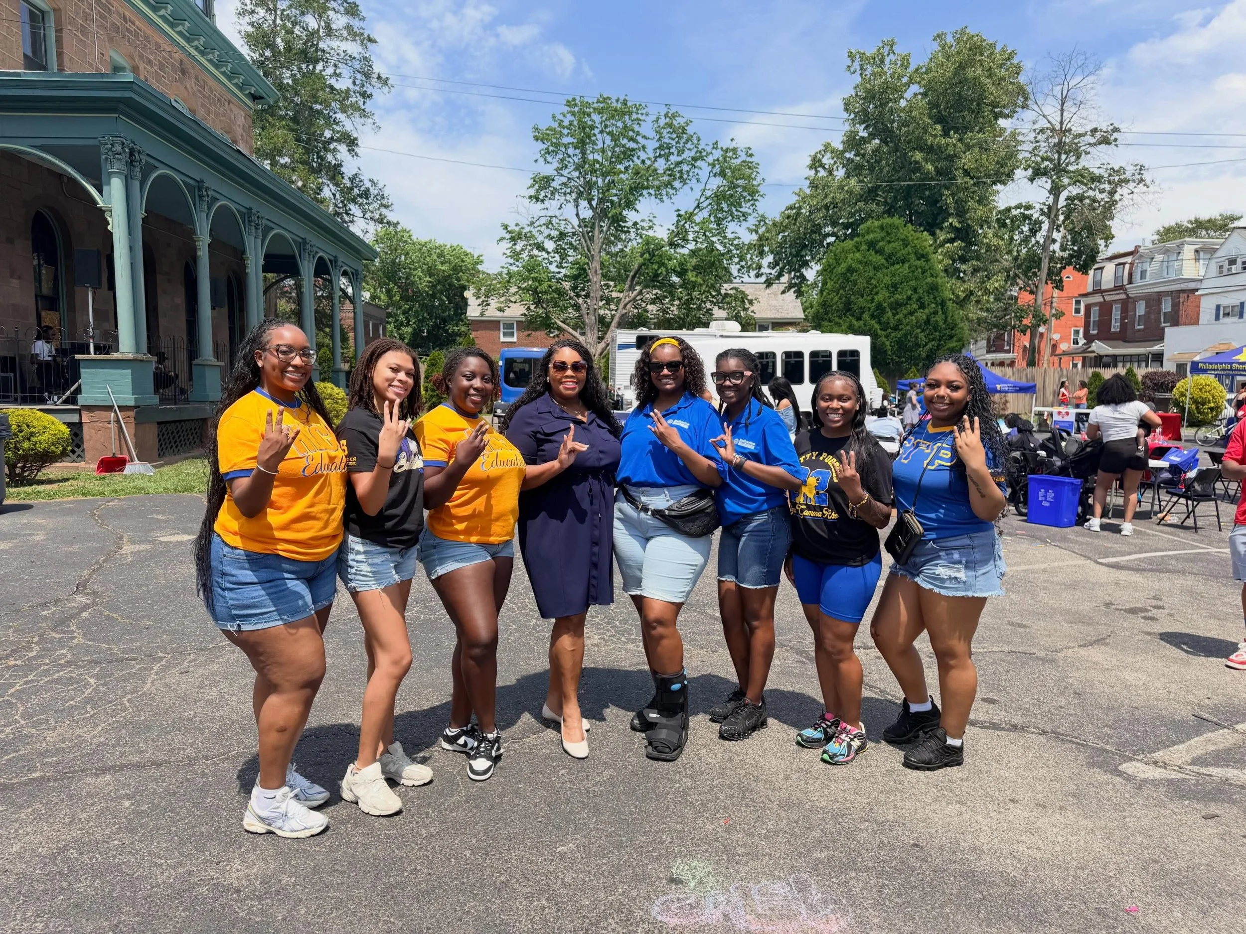 This weekend was a true Sigma Service Weekend! 💙💛

On Saturday, @xithetasgrho &amp; @widenerpoodles joined Epistoleus Tenner at the @councilmemberkgr Summer Kick-Off Celebration, helping bring fun and resources to families in the community.

On Sun