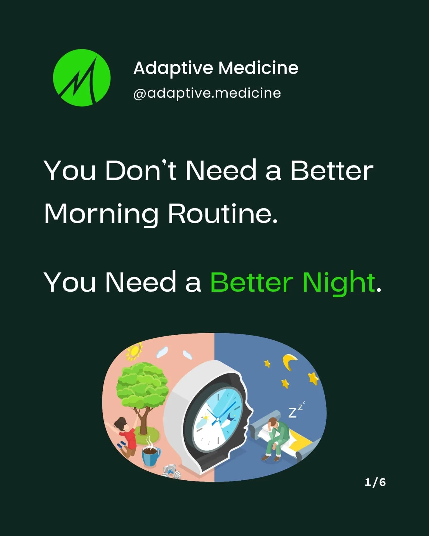 Your morning routine starts the night before.

Better sleep timing, light habits, and meal rhythms = better hormones, mood, and health.

Master your nights by building REAL health.

📘 Learn more in Your Life Your Choice: The Rise of Adaptive Medicin