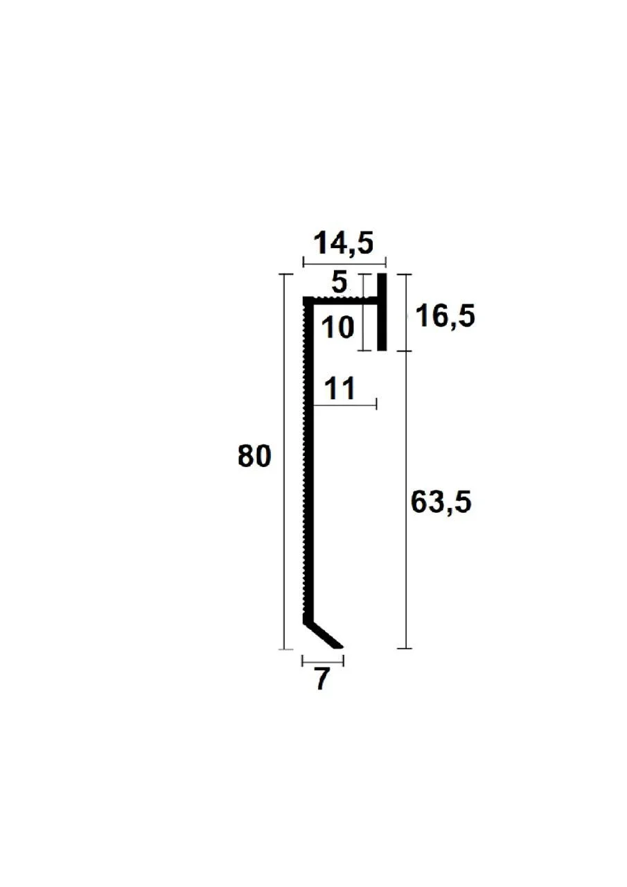 Technical design of the model P-905 led skirting.