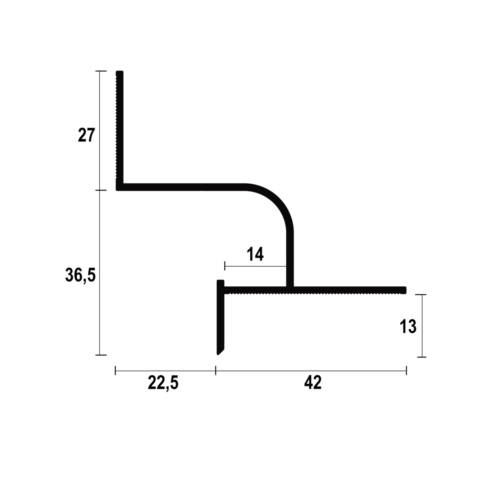 TS-225 - shadow gap profile, modern ceiling trim for led lightning.
