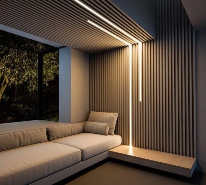 Led light in a modern interior design.