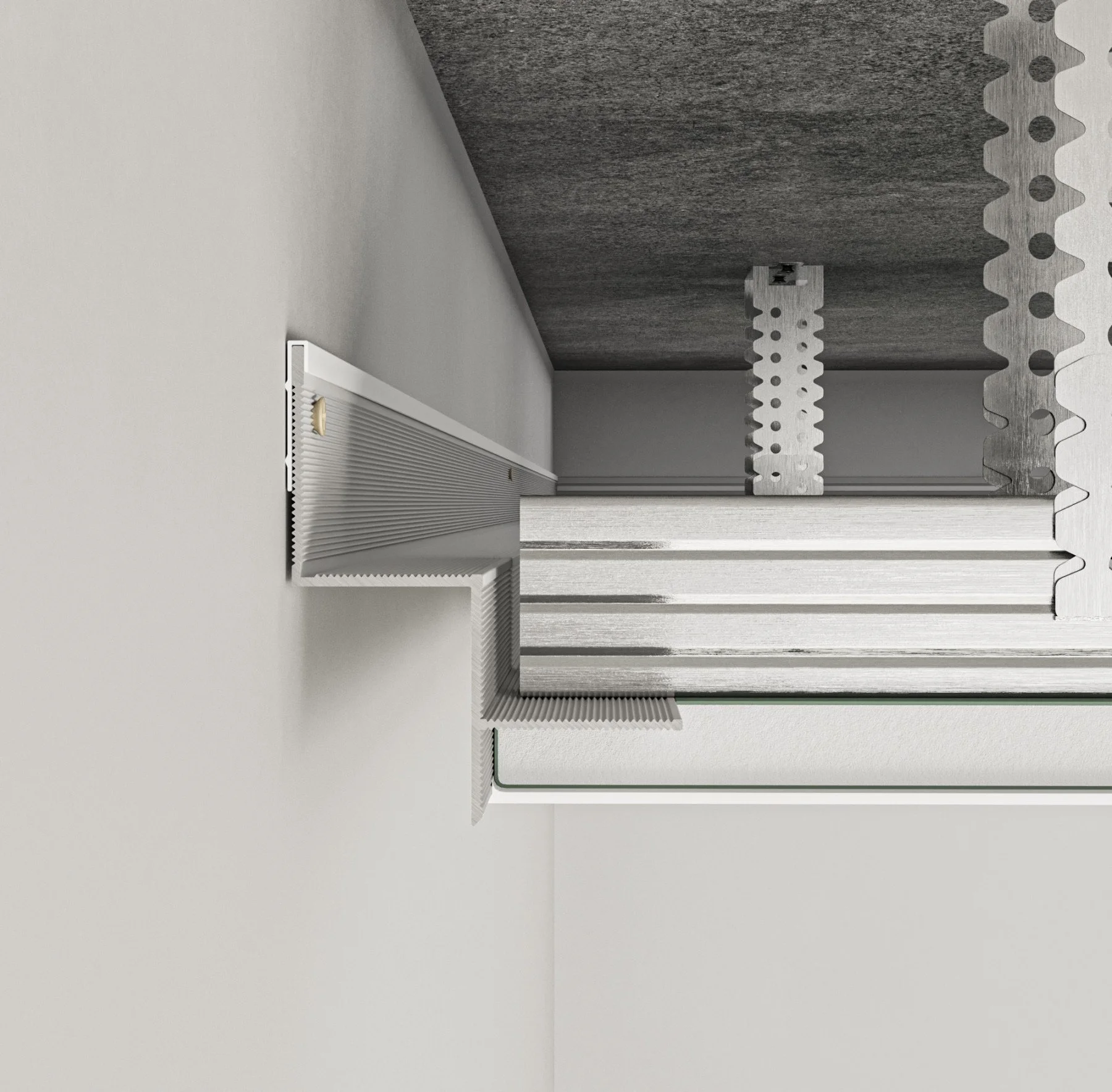 TS-22 ceiling trim, shadow gap profile.