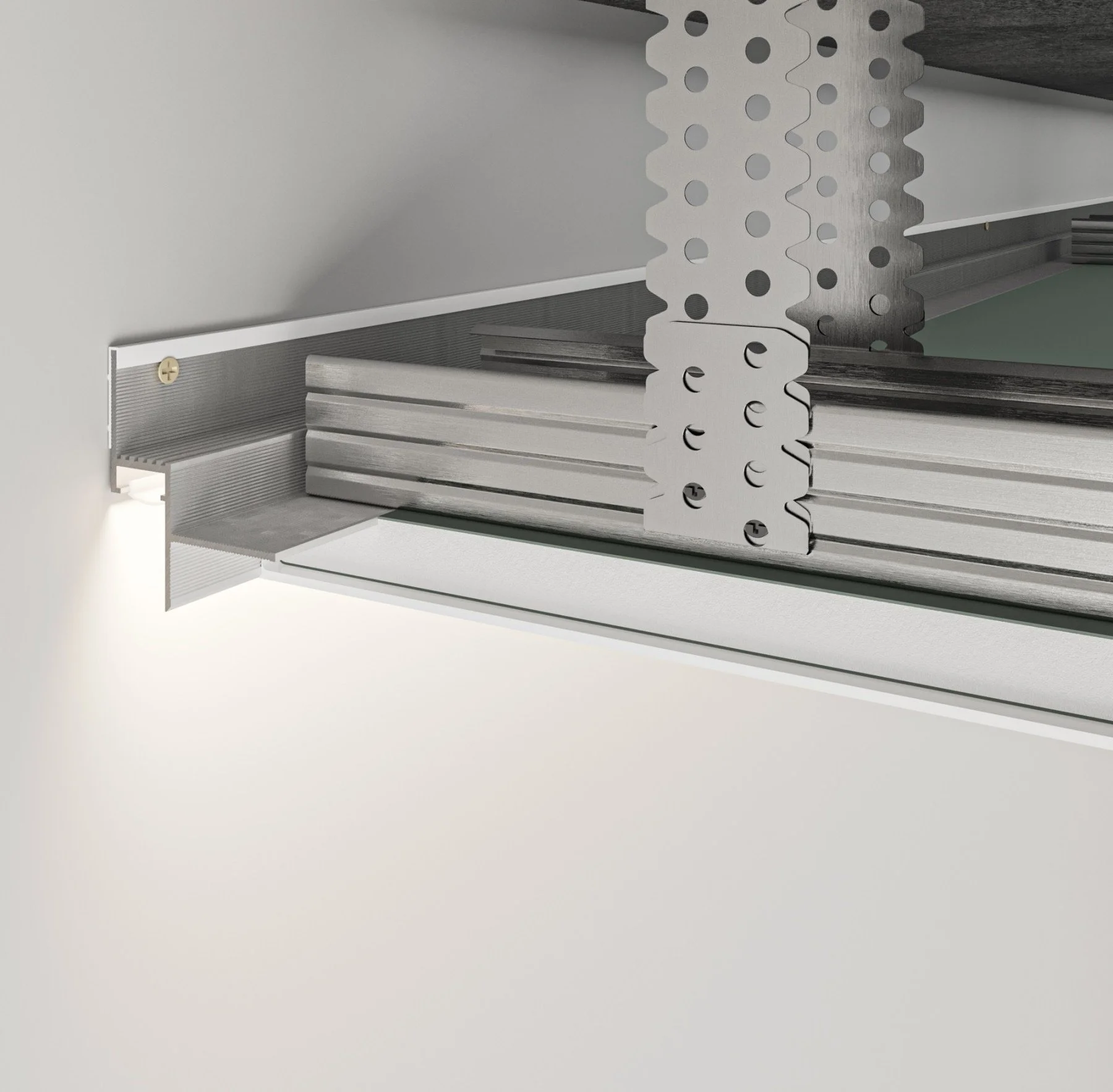 Modern ceiling detail, shadow gap profile, ceiling led trim model TS-142.
