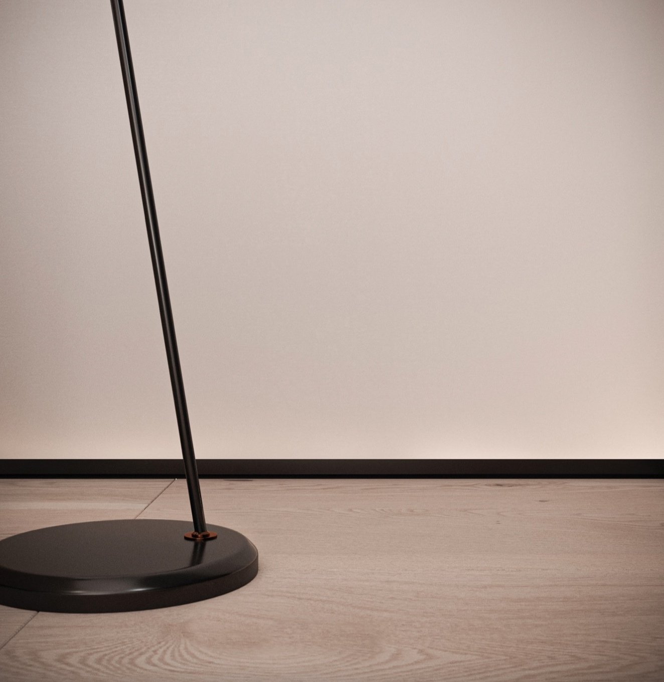 Shadow gap profile finished in black colour.