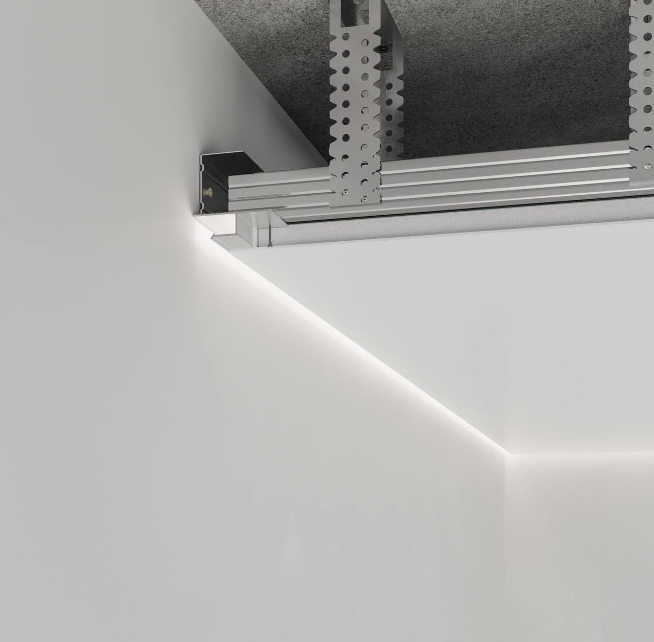 Shadow gap trim model P-10, ceiling lightning design.