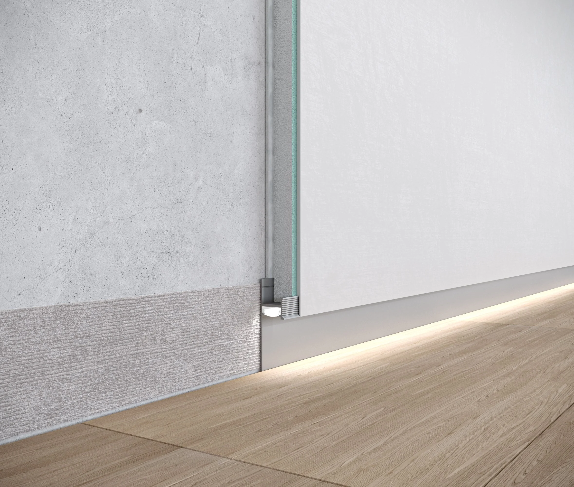 30 mm height led shadow gap skirting, shadow gap profile P-130.