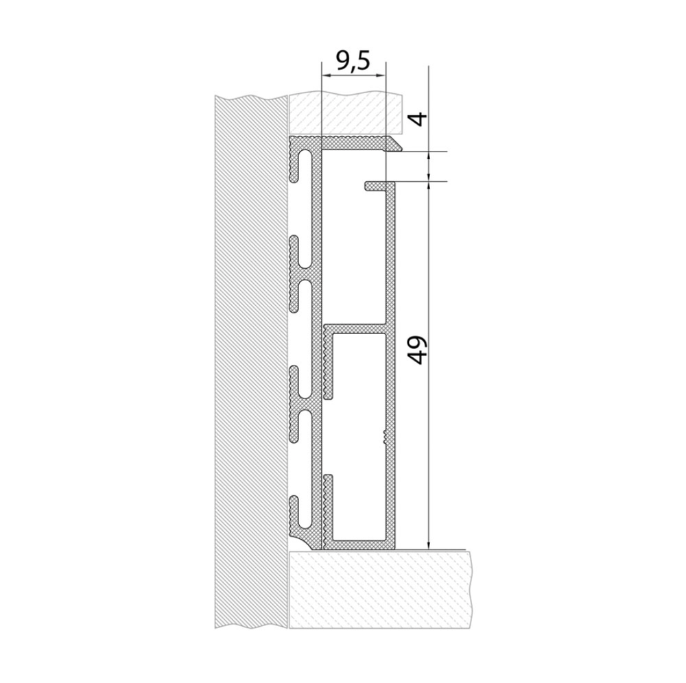 Shadow gap skirting for led (model 3115) — Shadow gap profile