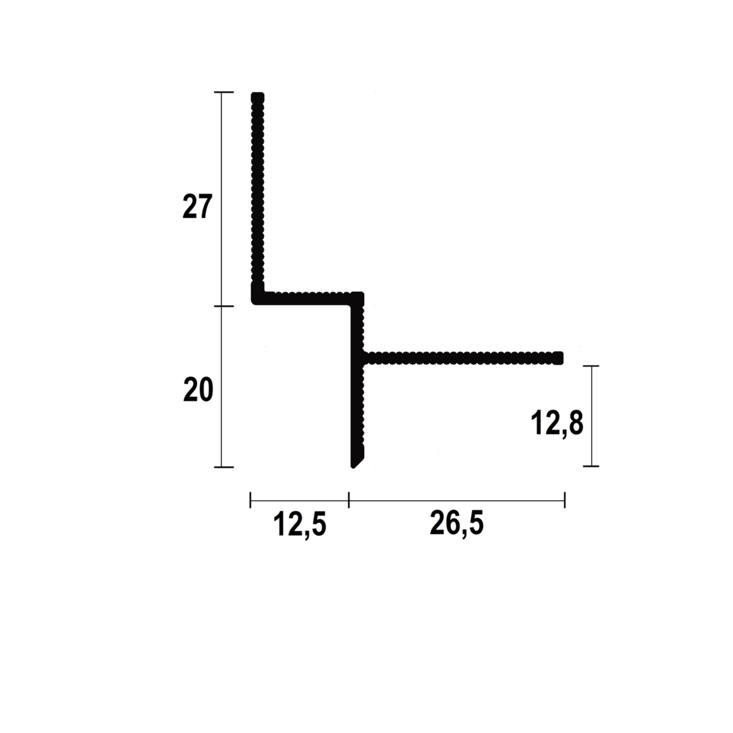 Shadow gap profile model ts-12, ceiling trim design.