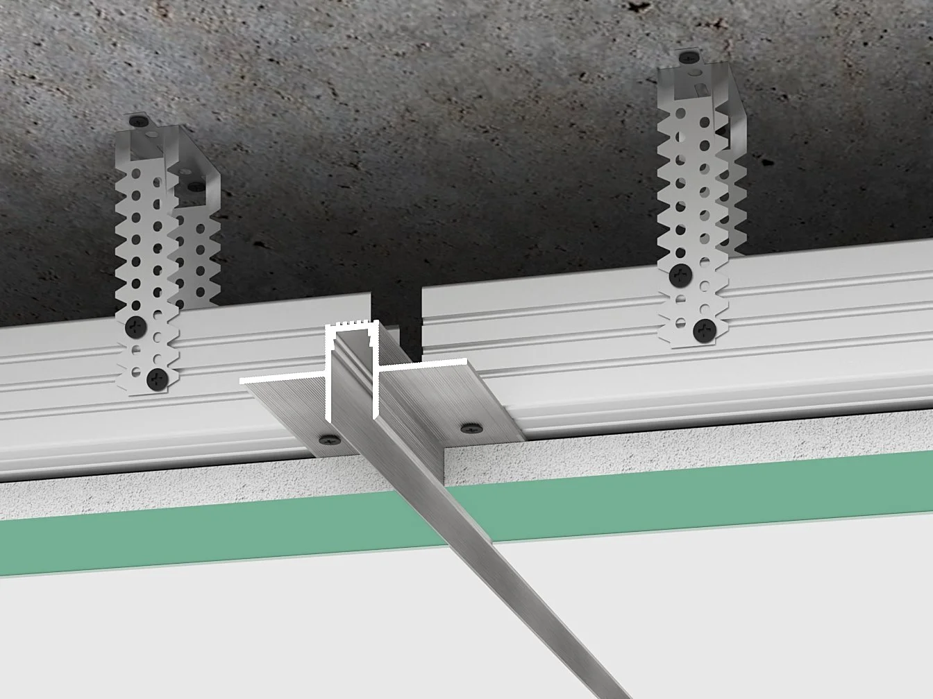 Unfinished aluminium linear shadow gap profile, model lp 130.