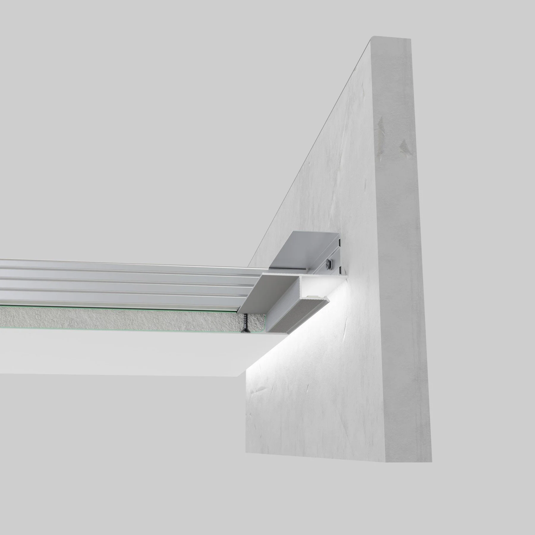 Model P-10 ceiling shadow gap trim, shadow gap profile.